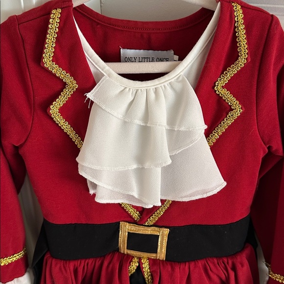 Kids Red Pirate Costume with Gold Trim - Picture 3 of 4